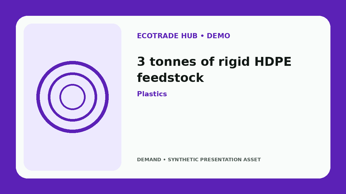 3 tonnes of rigid HDPE feedstock
