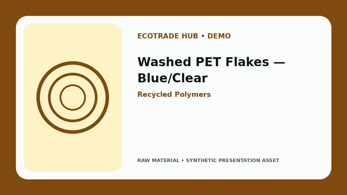 Washed PET Flakes — Blue/Clear